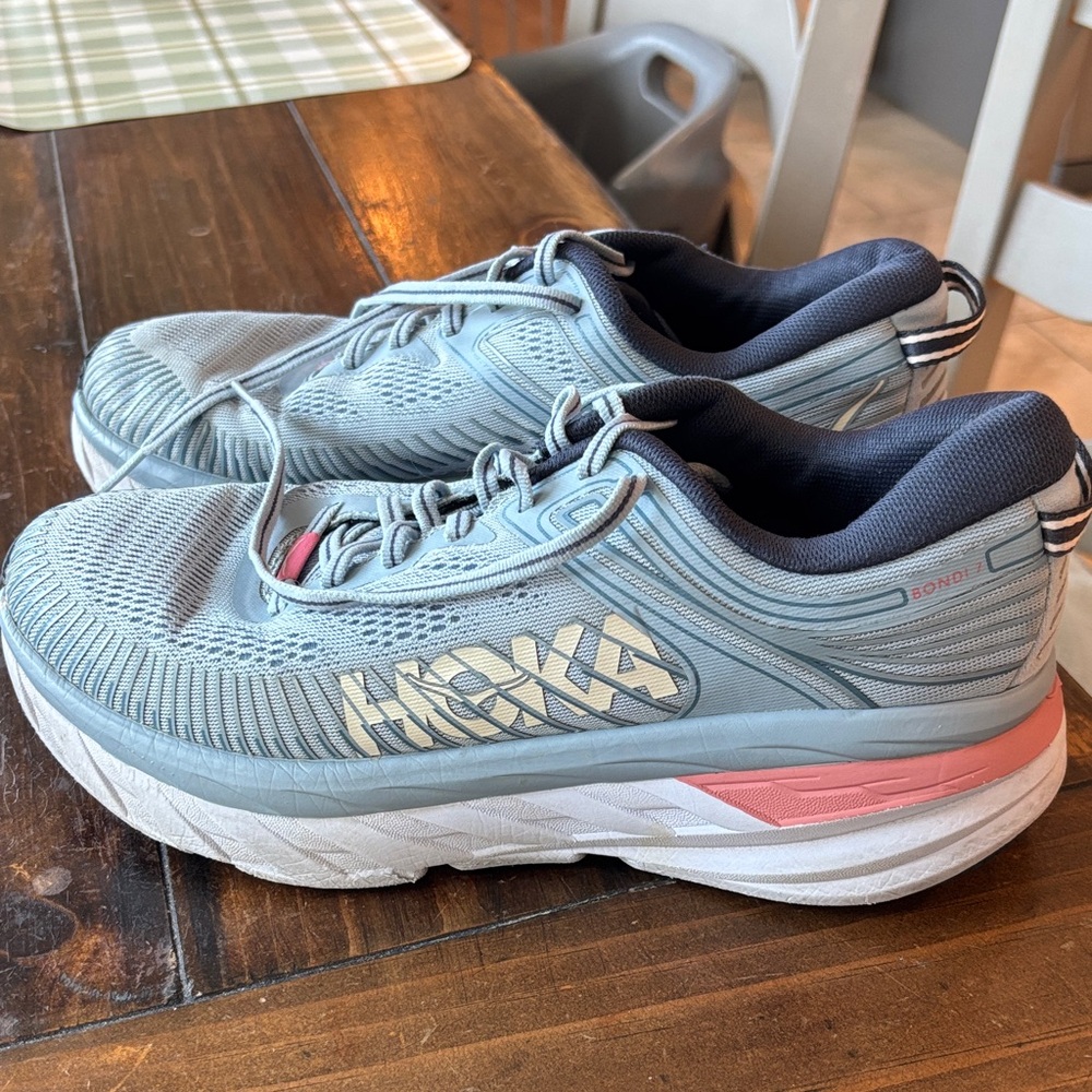 Hoka Women's Gray and Pink Athletic Shoes